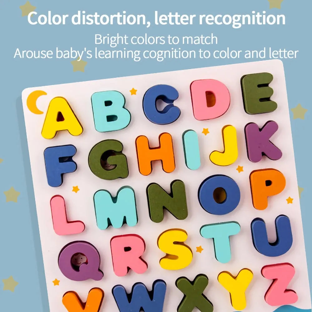 Chunky Wooden Alphabet Puzzle Board | ABC Learning Toy for Kids