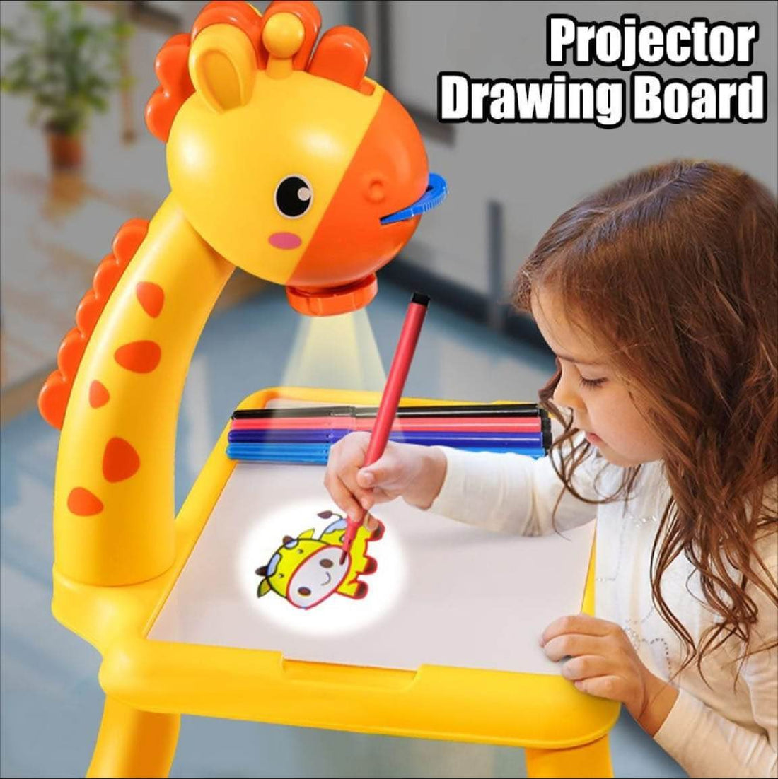 Giraffe Projector Drawing Table for Kids – Tracing Art Toy with Slides & Markers