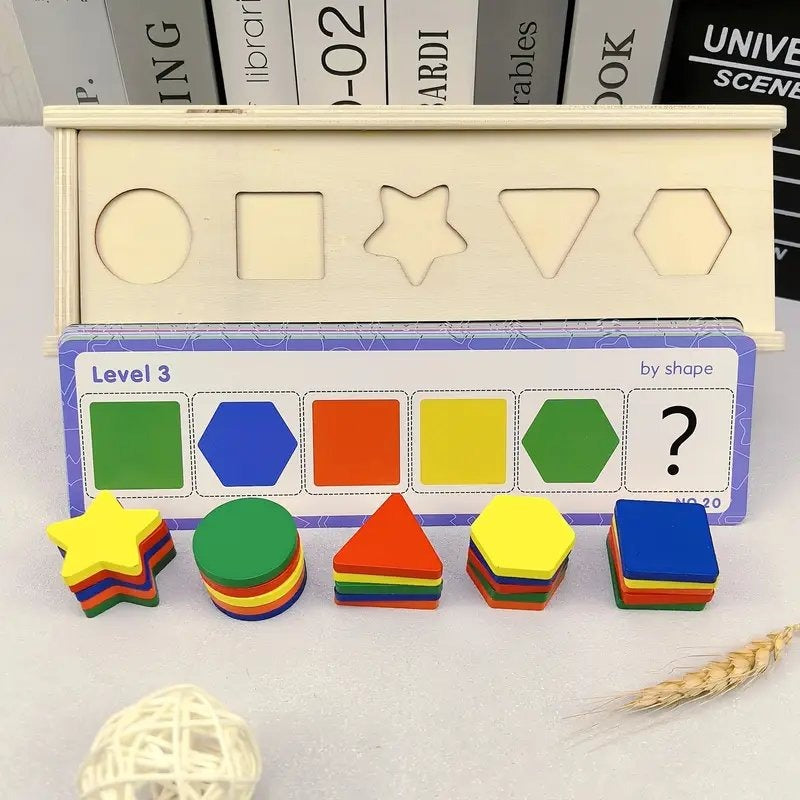 Wooden Montessori Color & Shape Sorting Toy for Kids | Educational Learning Puzzle